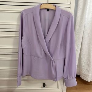 J Crew peplum top,lilac heavy crepe,size 12